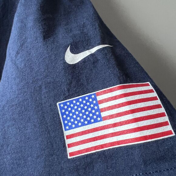 Nike USA Shirt Mens XL Navy Blue Graphic Swoosh Flag Short Sleeve T-Shirt Tee - Picture 6 of 9